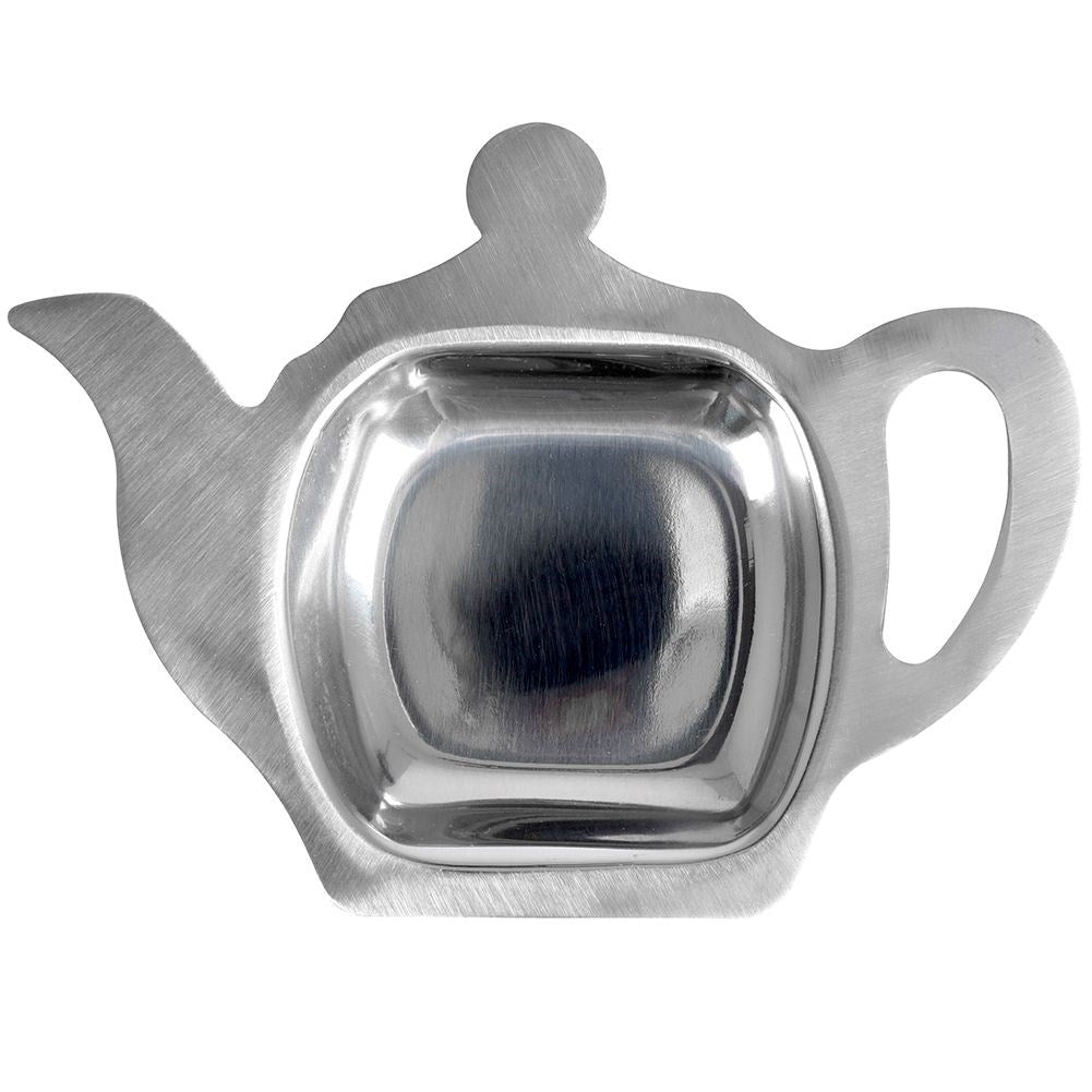 Stainless steel teapot-shaped tea holder for tea bag/spoon