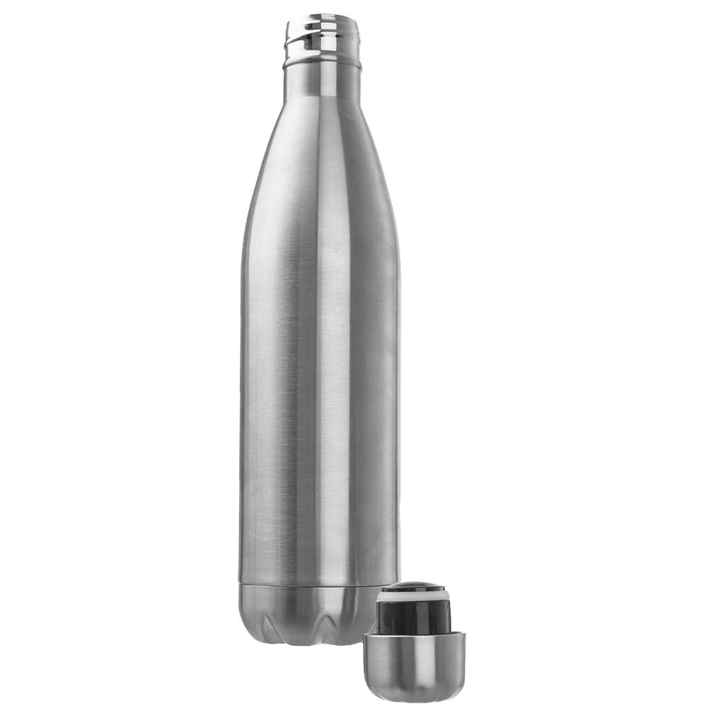 Stainless steel thermos with double vacuum wall and tight lid