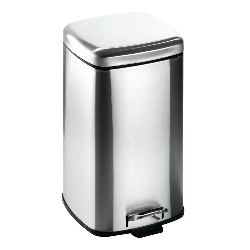Stainless waste basket with pedal and handle for easy transport
