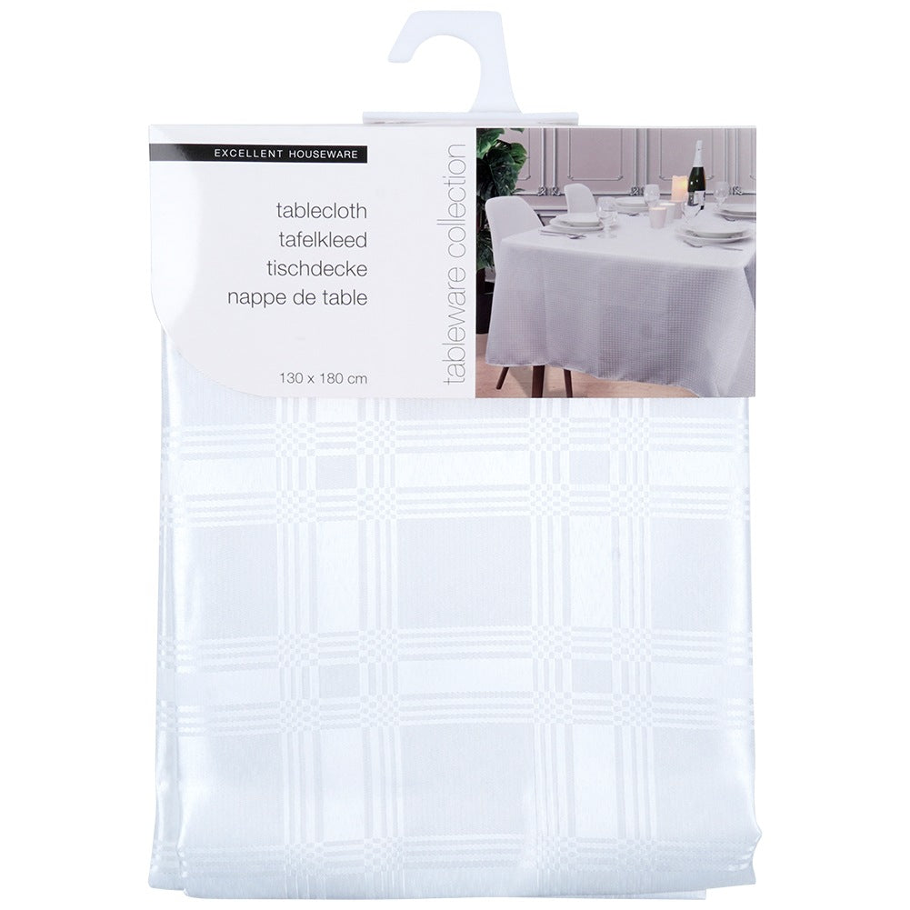 Stain-resistant tablecloth white 180x130 cm