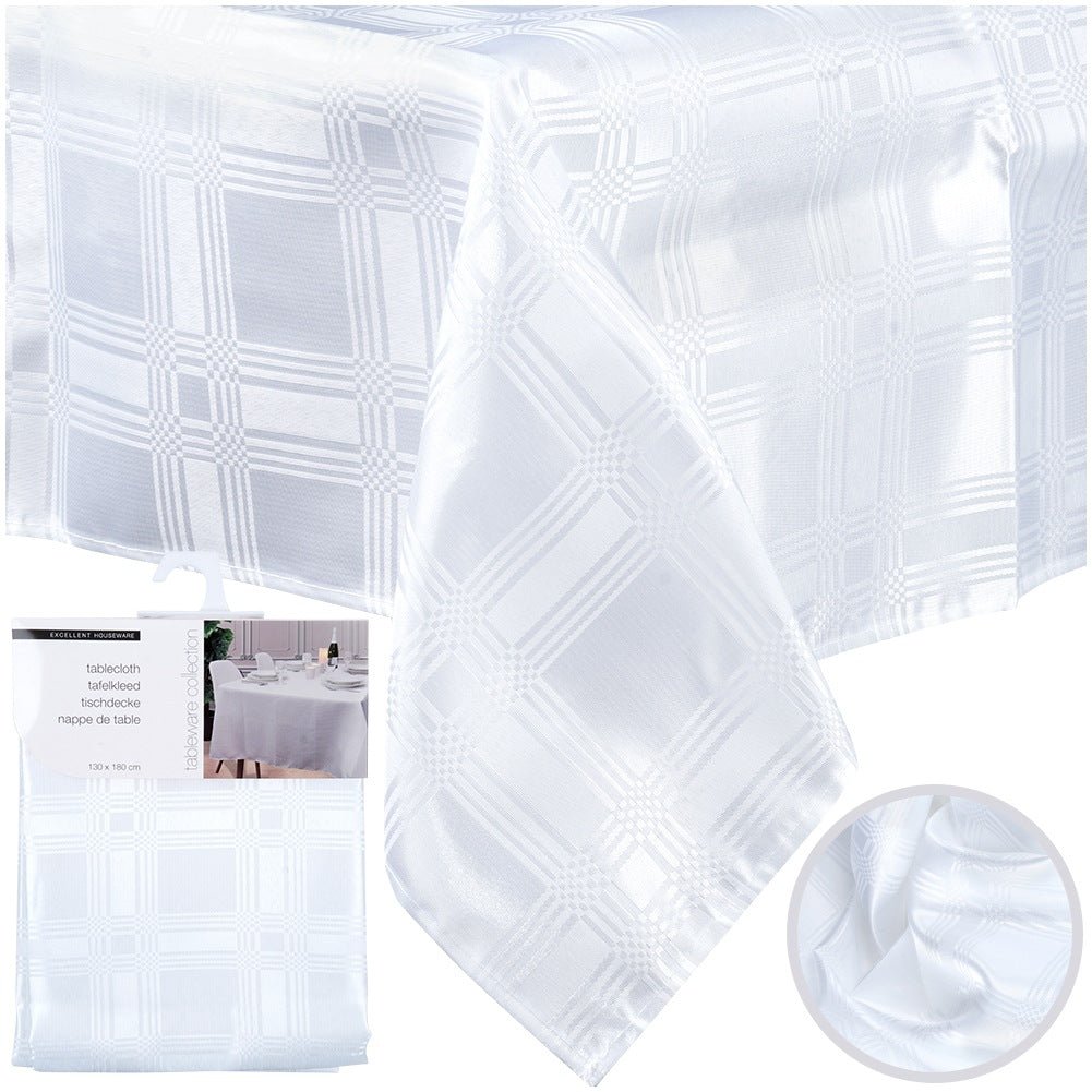 Stain-resistant tablecloth white 180x130 cm