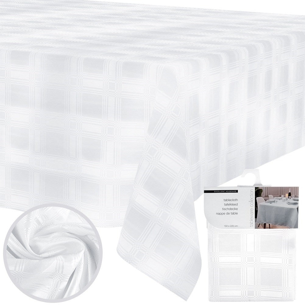 Stain-resistant tablecloth white 220x150 cm