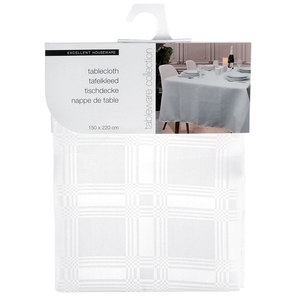 Stain-resistant tablecloth white 220x150 cm