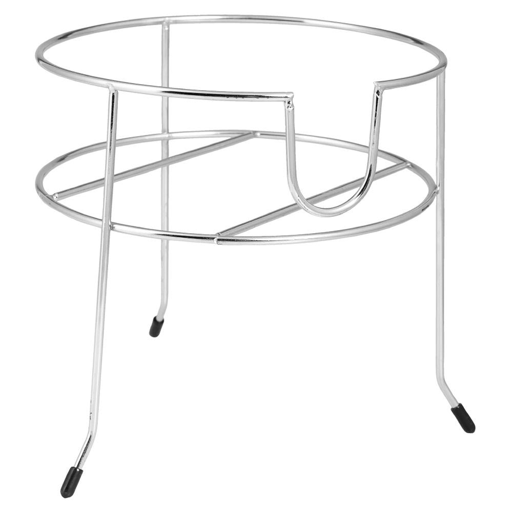Stand for beverage containers in chrome, easy pouring