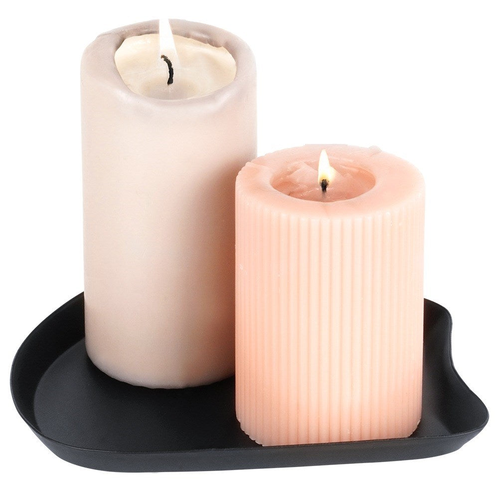 Stand for decorative candle compositions, metal, black, 17x15.5 cm
