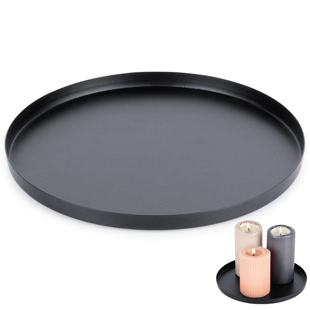 Stand for decorative candle compositions, metal, black, 21.5 cm