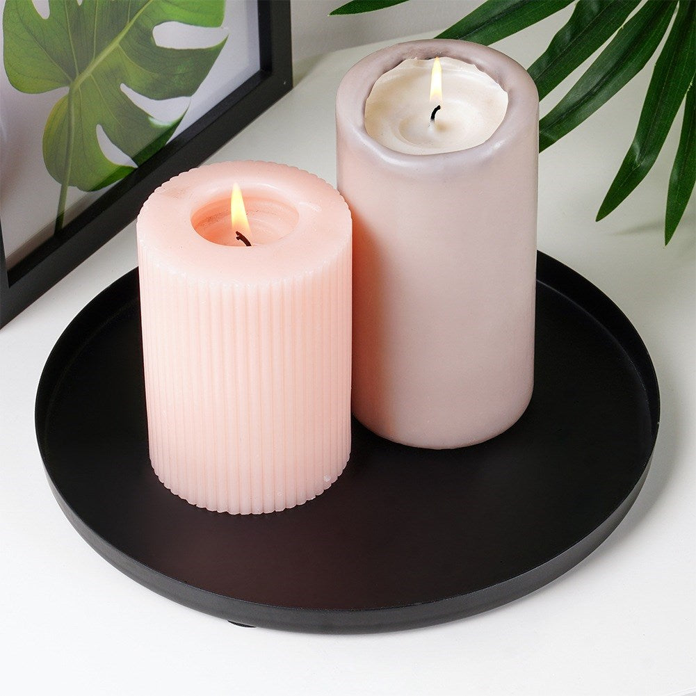 Stand for decorative candle compositions, metal, black, 21.5 cm