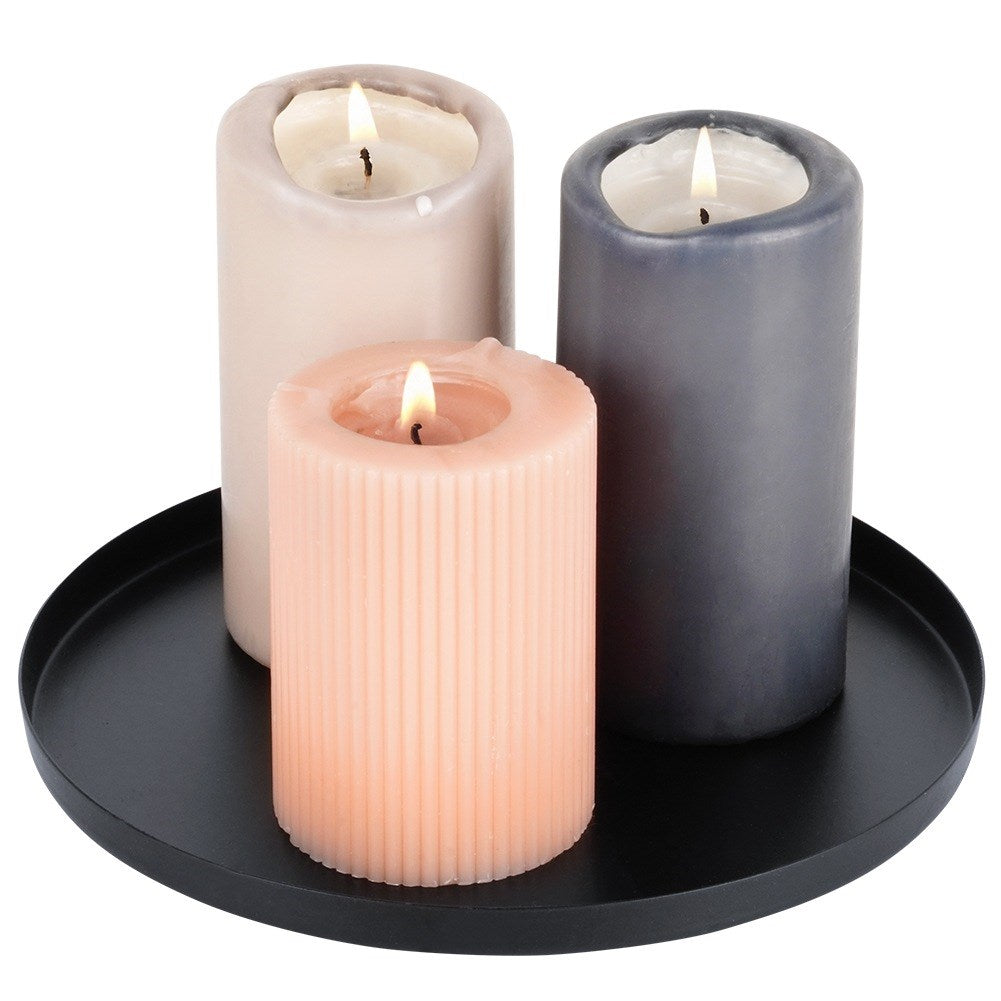 Stand for decorative candle compositions, metal, black, 21.5 cm
