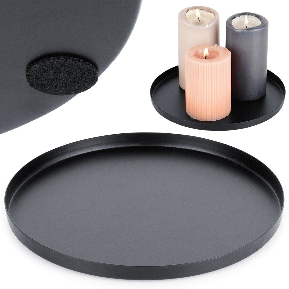 Stand for decorative candle compositions, metal, black, 21.5 cm