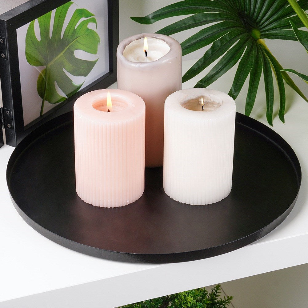 Stand for decorative candle compositions, metal, black, 30 cm