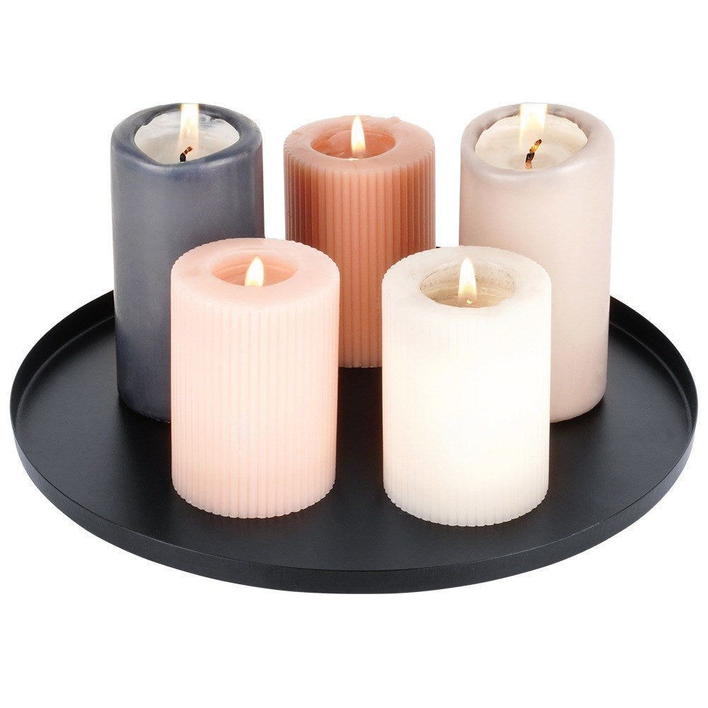 Stand for decorative candle compositions, metal, black, 30 cm