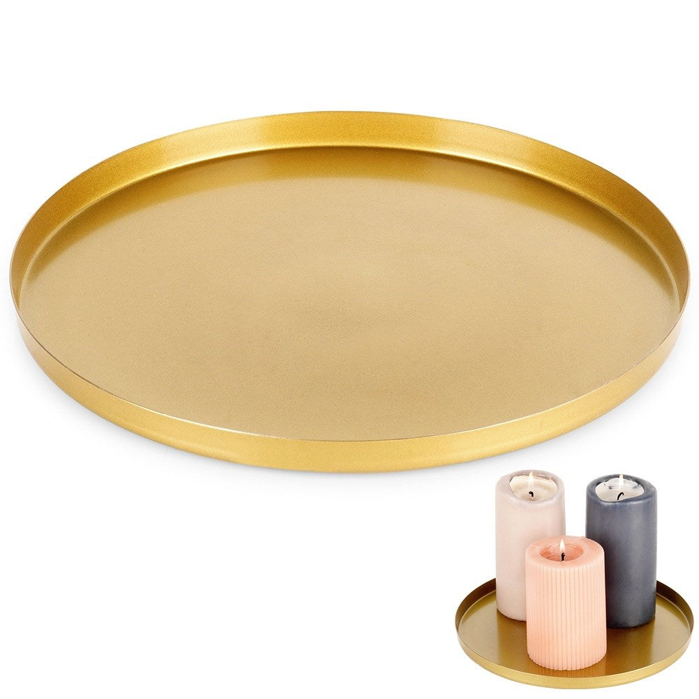 Stand for decorative candle compositions, metal, gold, 21.5 cm