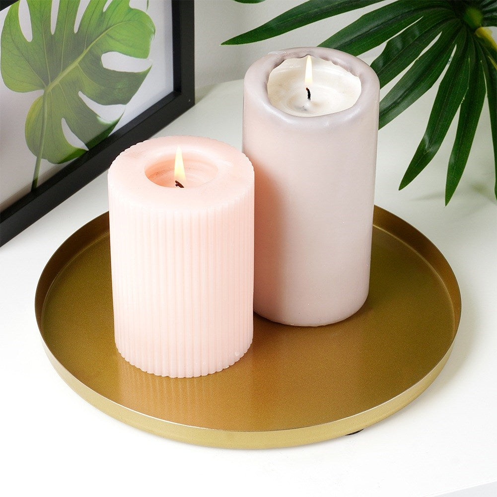 Stand for decorative candle compositions, metal, gold, 21.5 cm