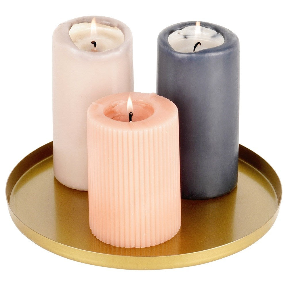 Stand for decorative candle compositions, metal, gold, 21.5 cm