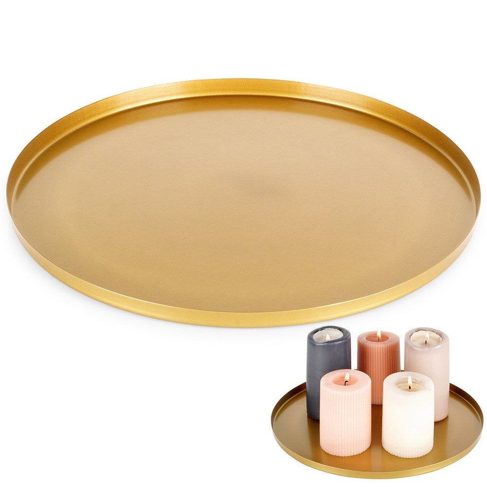 Stand for decorative candle compositions, metal, gold, 30 cm