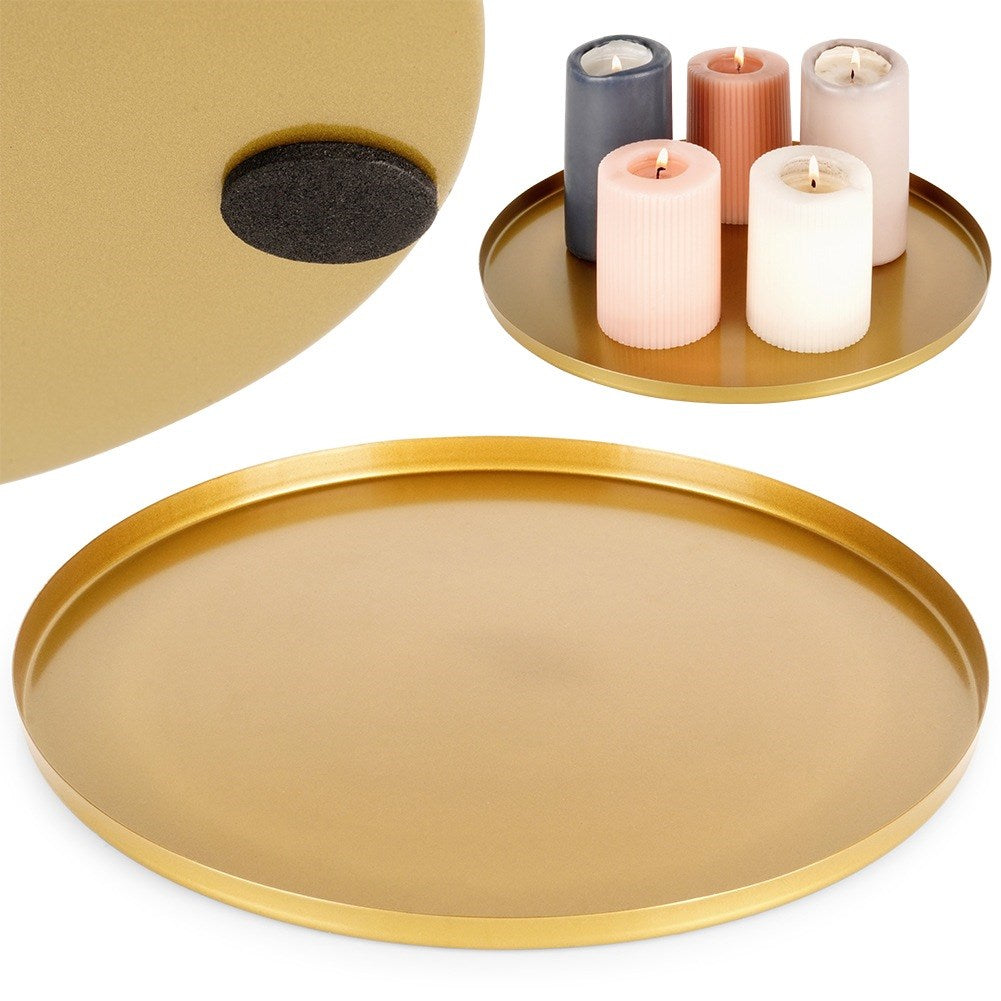 Stand for decorative candle compositions, metal, gold, 30 cm