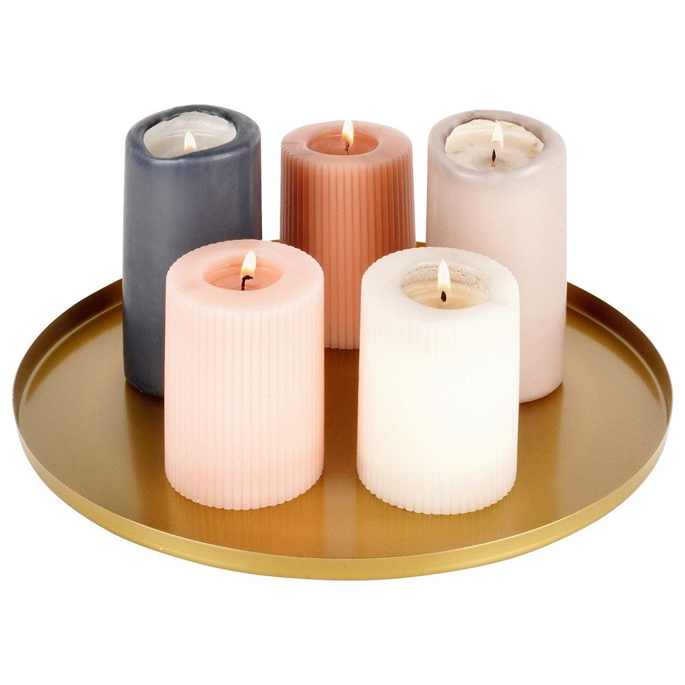 Stand for decorative candle compositions, metal, gold, 30 cm