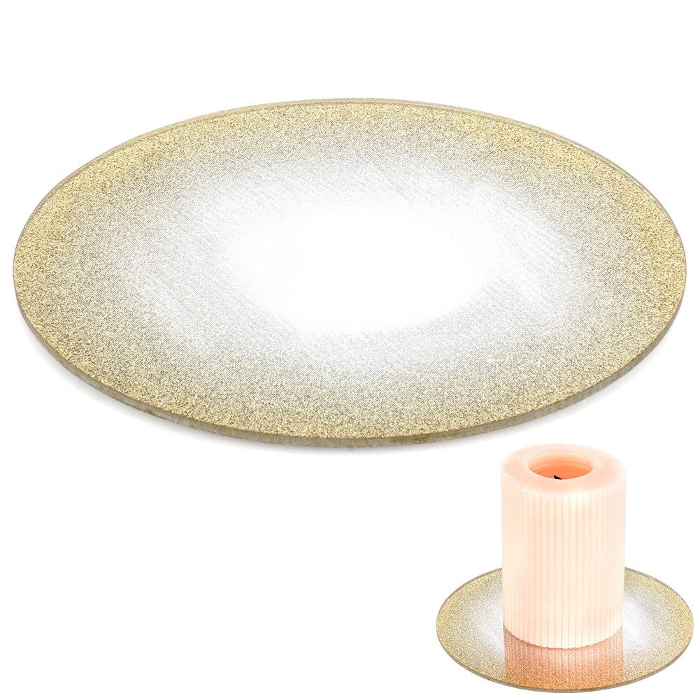 Stand for decorative candle compositions, mirrored glass, glitter, 15 cm