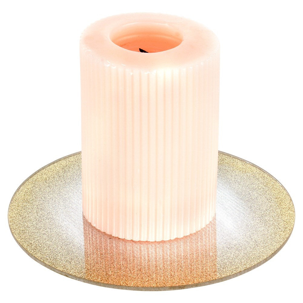 Stand for decorative candle compositions, mirrored glass, glitter, 15 cm
