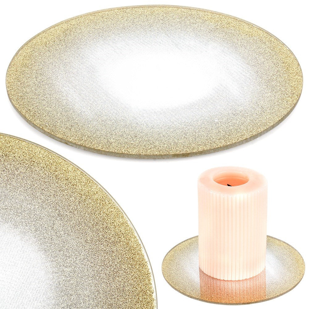Stand for decorative candle compositions, mirrored glass, glitter, 15 cm