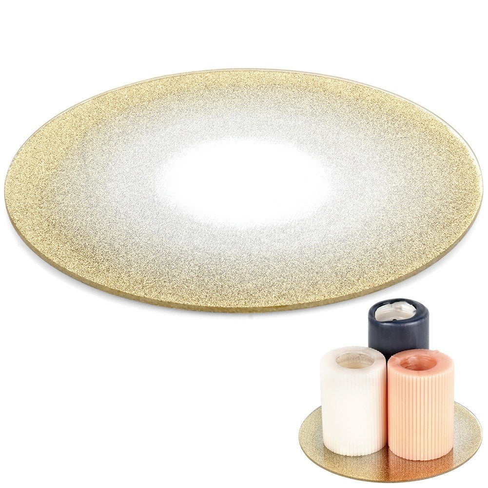 Stand for decorative candle compositions, mirrored glass, glitter, 20 cm