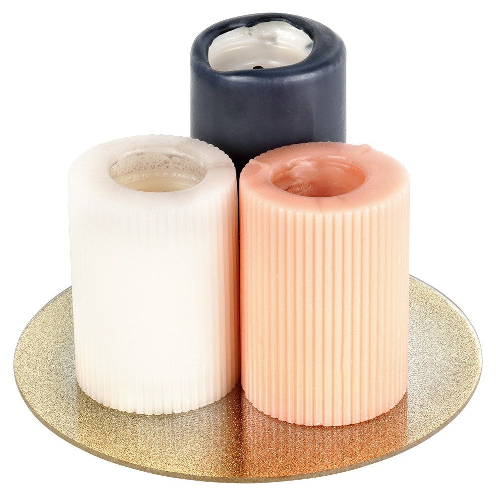 Stand for decorative candle compositions, mirrored glass, glitter, 20 cm