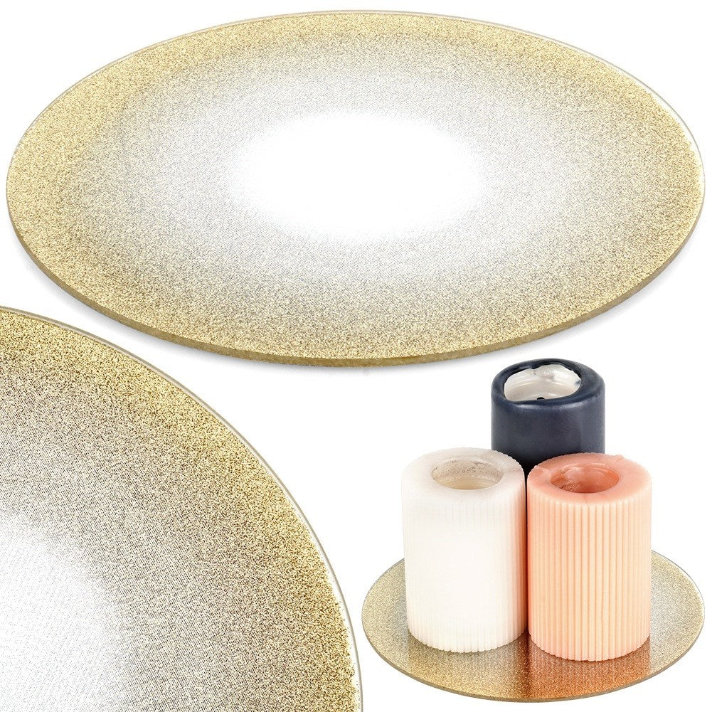 Stand for decorative candle compositions, mirrored glass, glitter, 20 cm