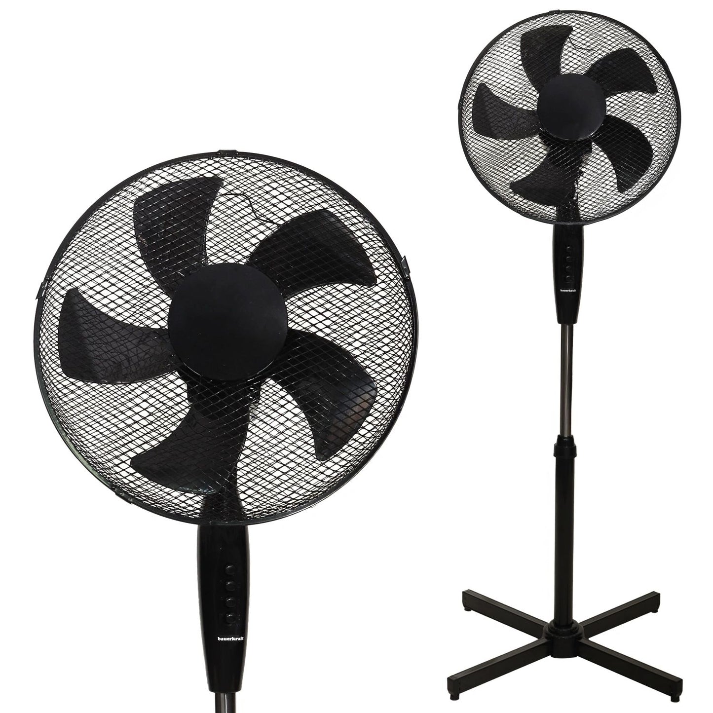 Standing Floor Fan 45W – 3 Modes, 5 Blades, Black