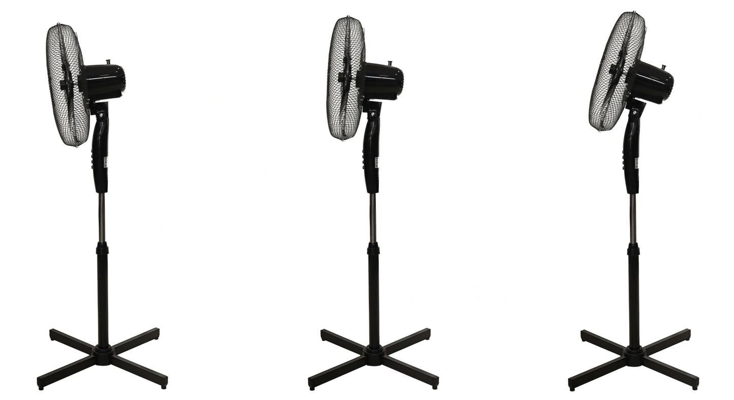 Standing Floor Fan 45W – 3 Modes, 5 Blades, Black