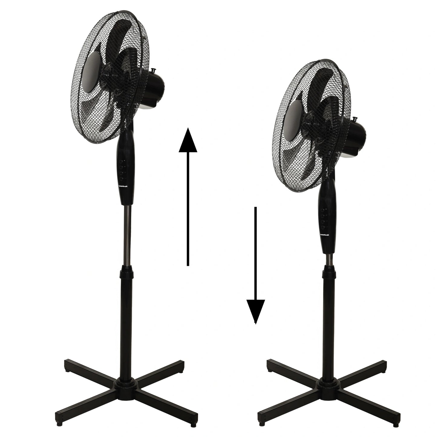 Standing Floor Fan 45W – 3 Modes, 5 Blades, Black