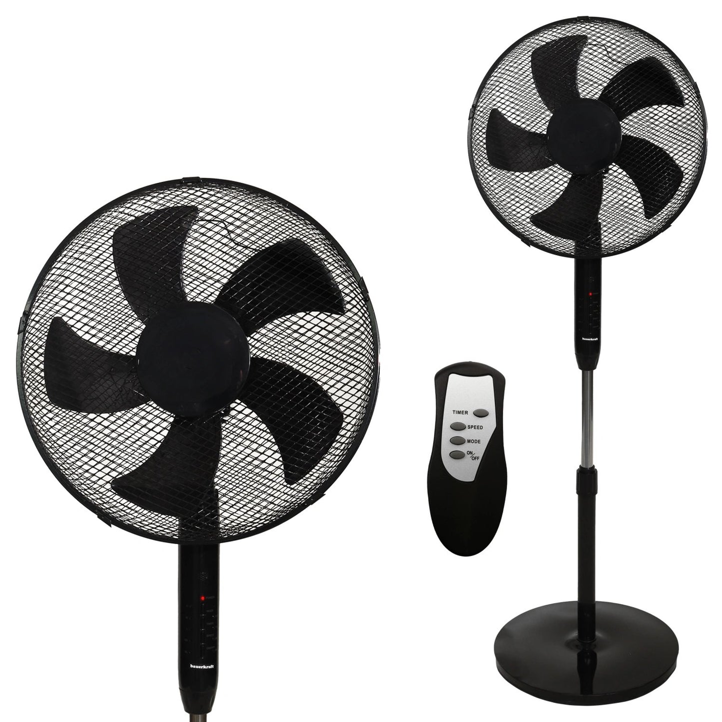 Standing Floor Fan 45W – 3 Modes, 5 Blades, Timer, Remote Control
