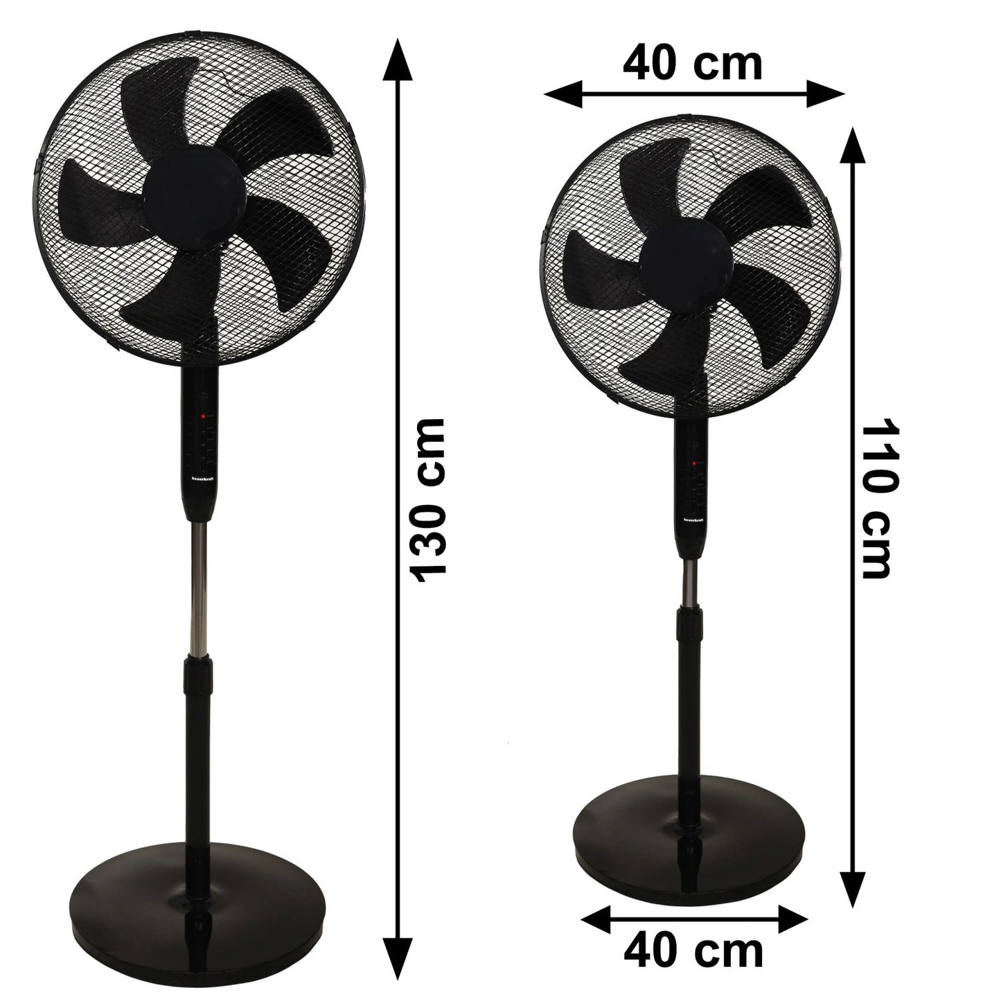 Standing Floor Fan 45W – 3 Modes, 5 Blades, Timer, Remote Control