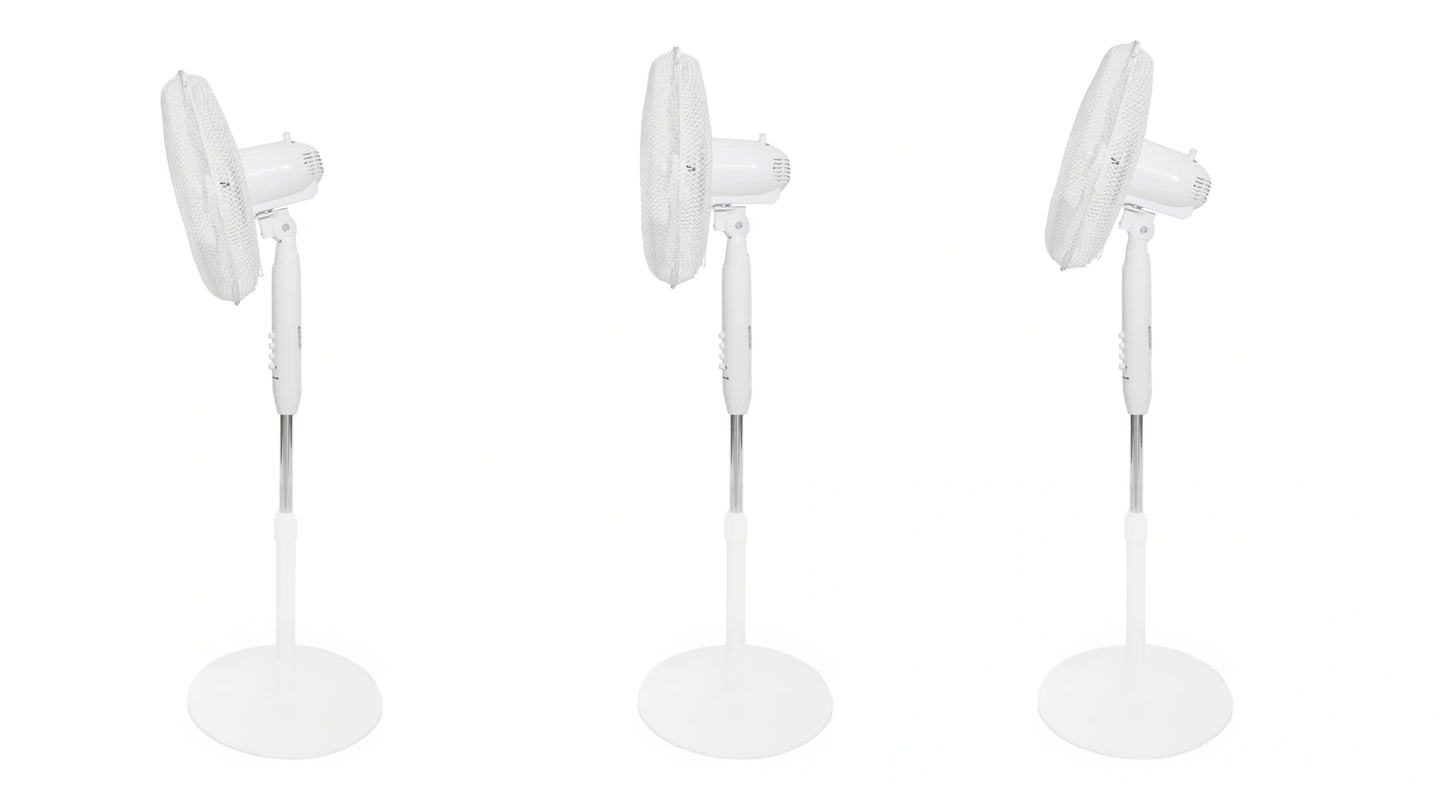 Standing Floor Fan 45W – 3 Modes, 5 Blades, White