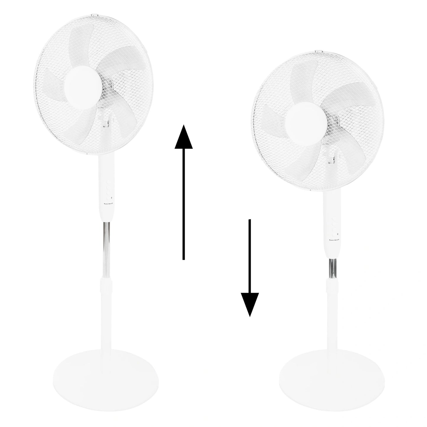 Standing Floor Fan 45W – 3 Modes, 5 Blades, White
