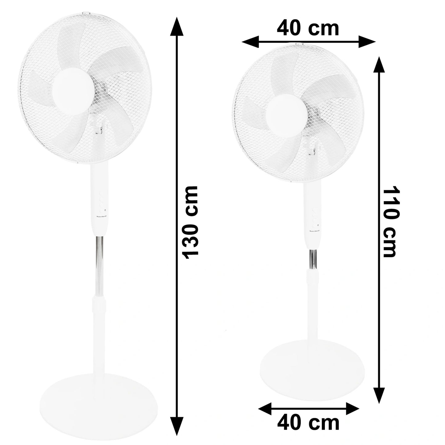 Standing Floor Fan 45W – 3 Modes, 5 Blades, White
