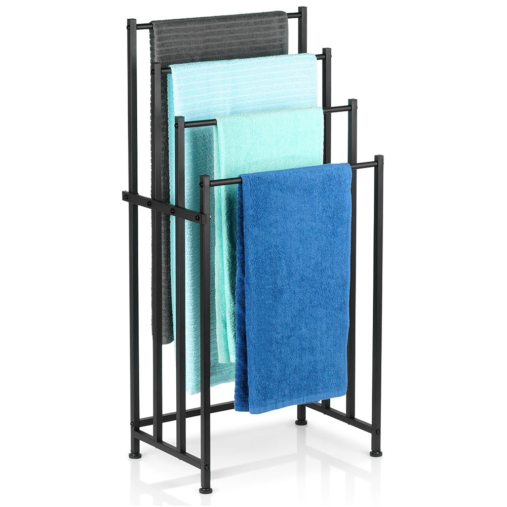 Standing Metal Towel Rack, Black
