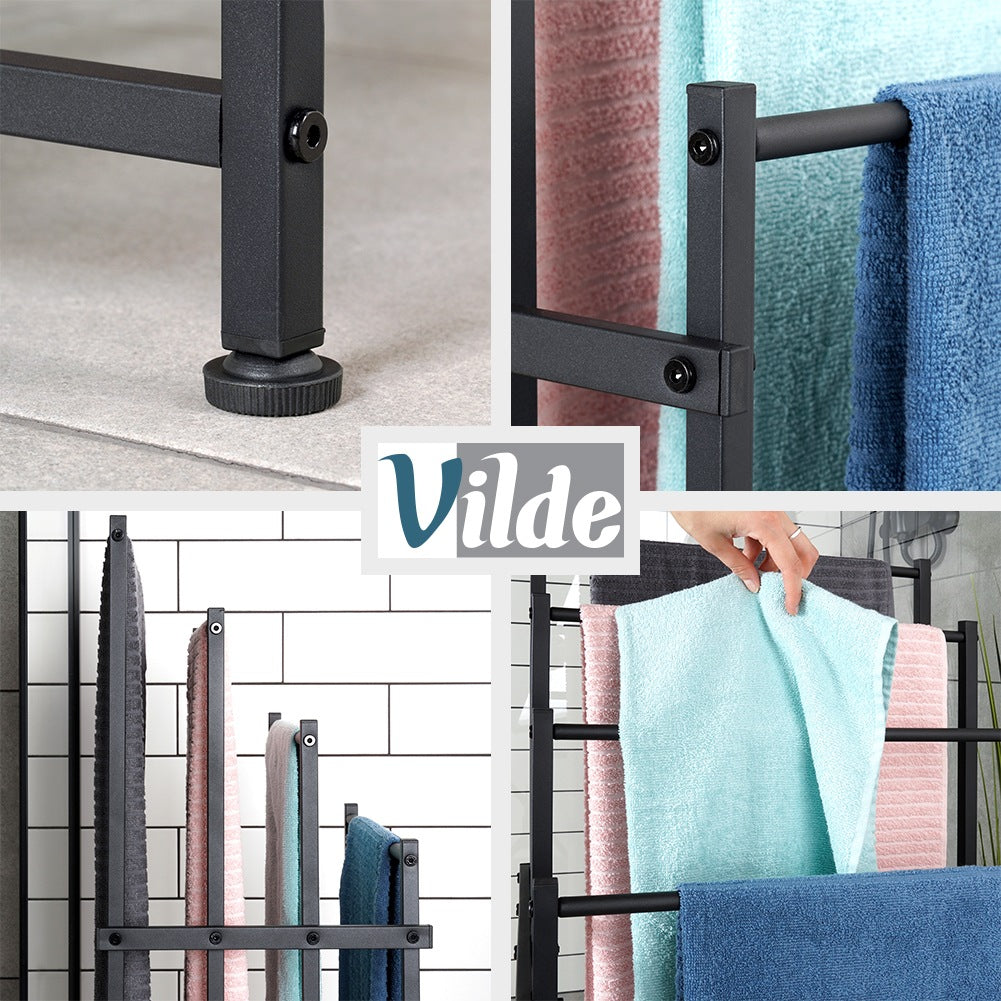 Standing Metal Towel Rack, Black