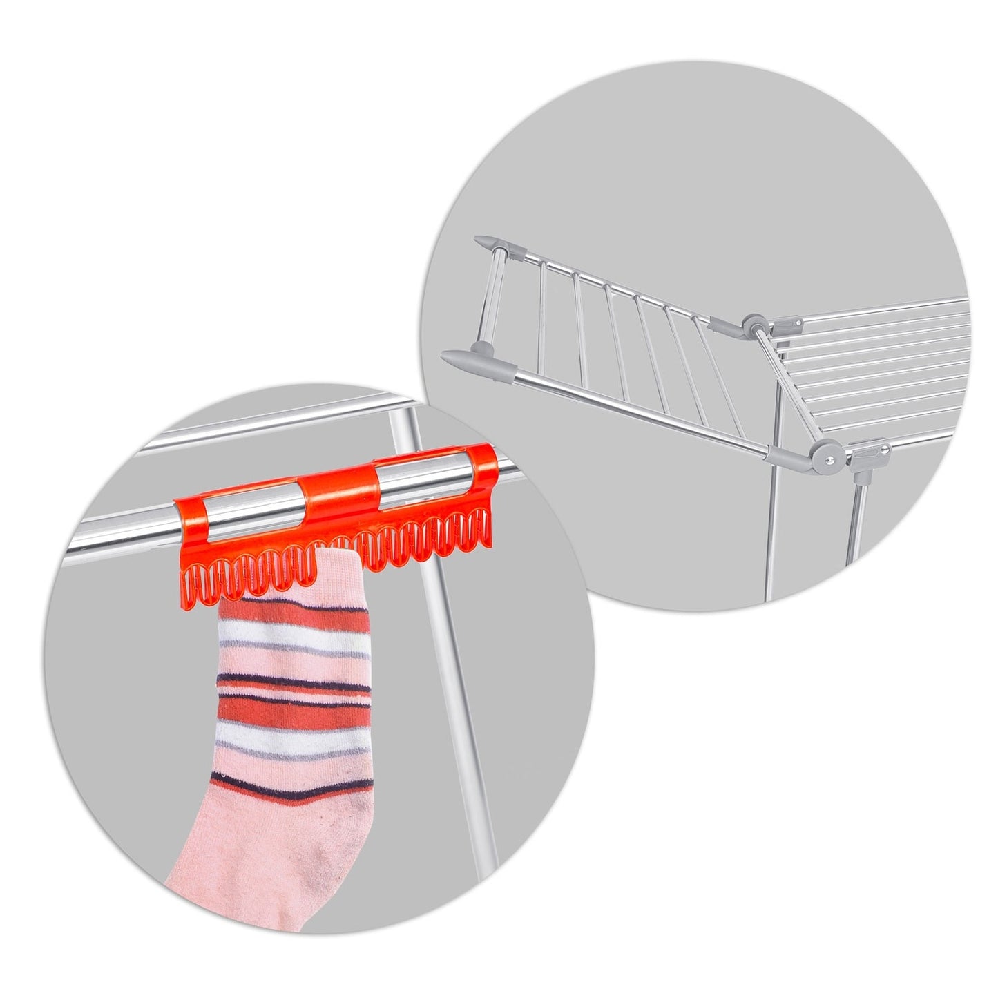Standing and collapsible clothes dryer Debora in stainless steel, 19 meters