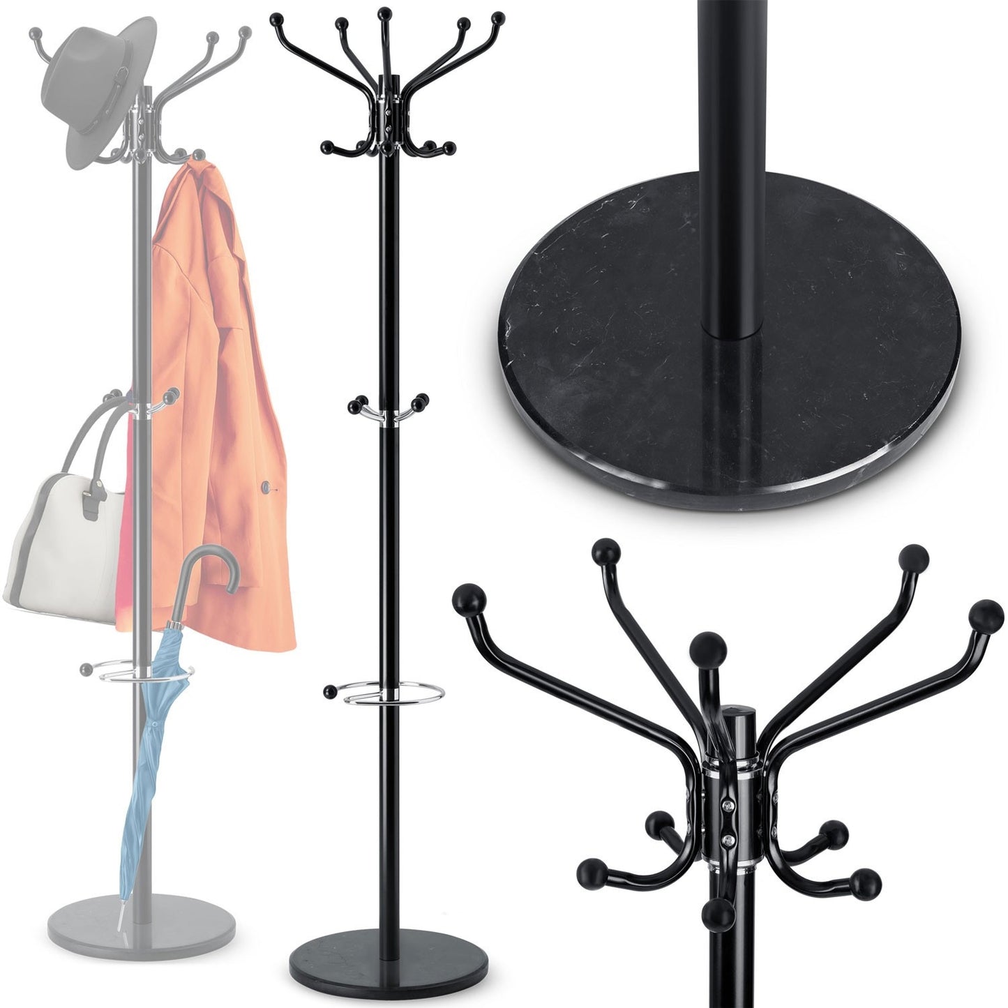 Standing clothes rack with marble base Massido 684100