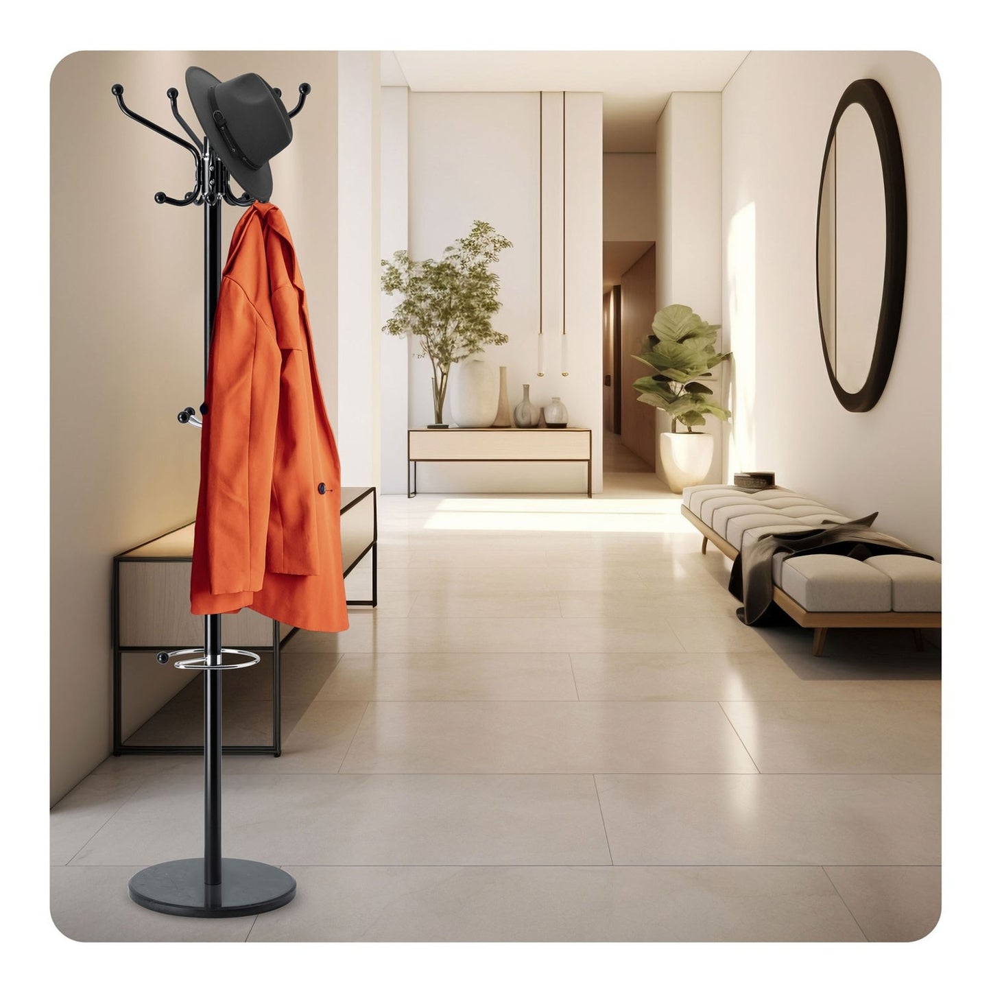 Standing clothes rack with marble base Massido 684100