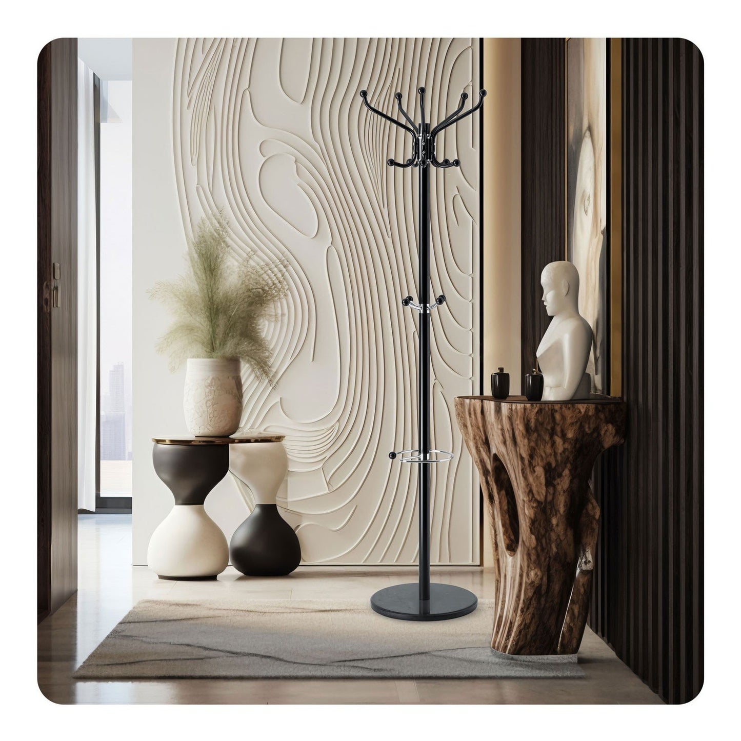 Standing clothes rack with marble base Massido 684100