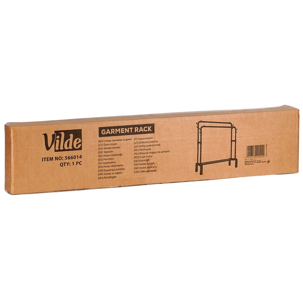 Standing clothes rack metal black double 110x45x152 cm