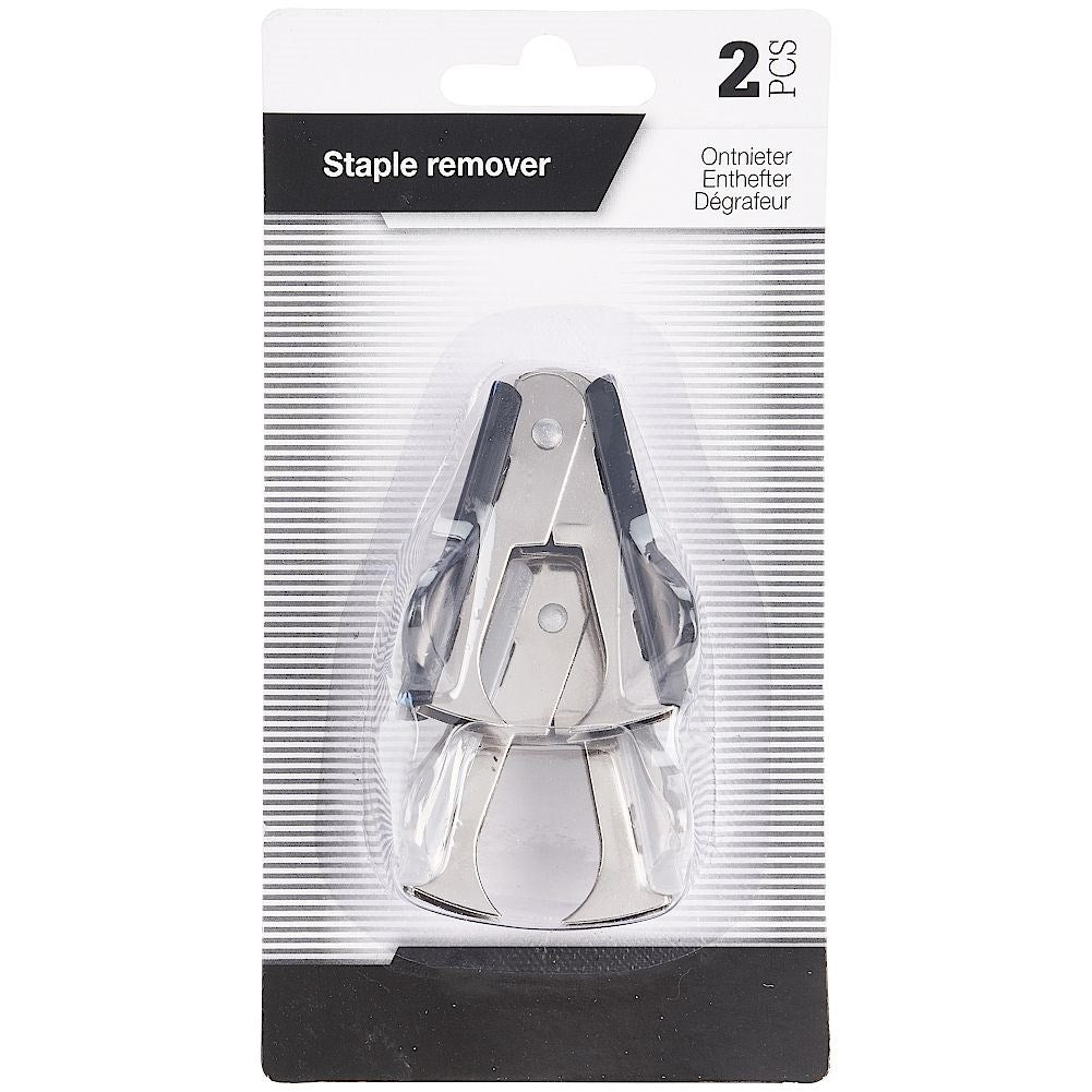 Staple remover in metal and plastic, 2-pack.