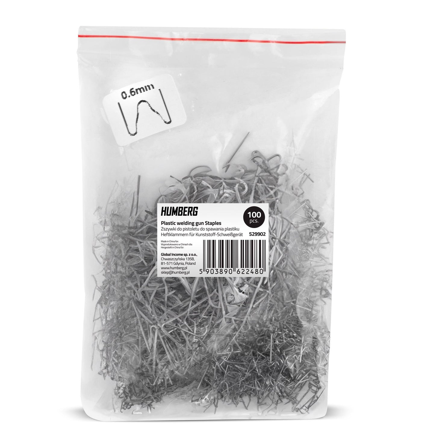 Staples for a plastic welding machine, 100 pcs, type B Humberg