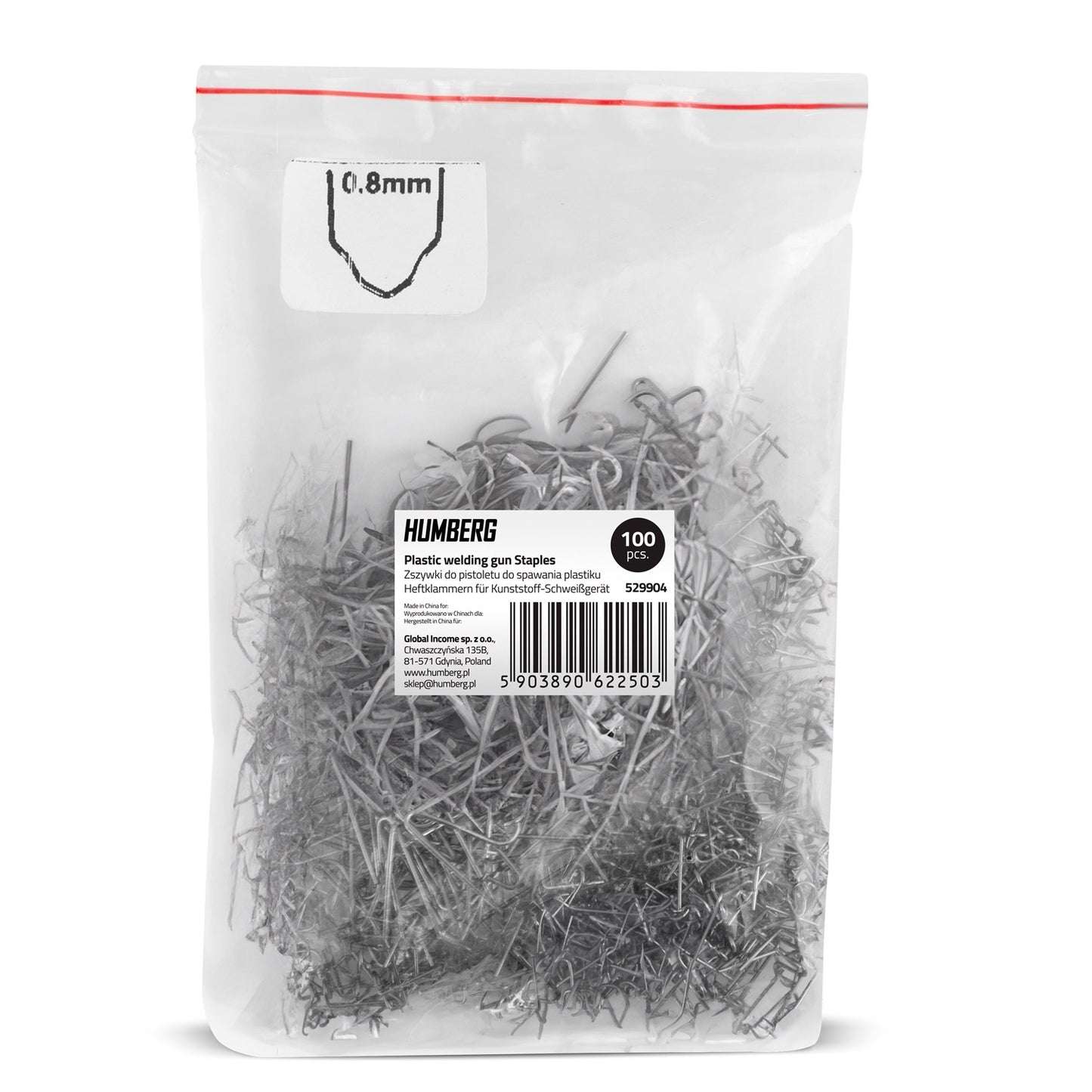 Staples for a plastic welding machine, 100 pcs, type D Humberg