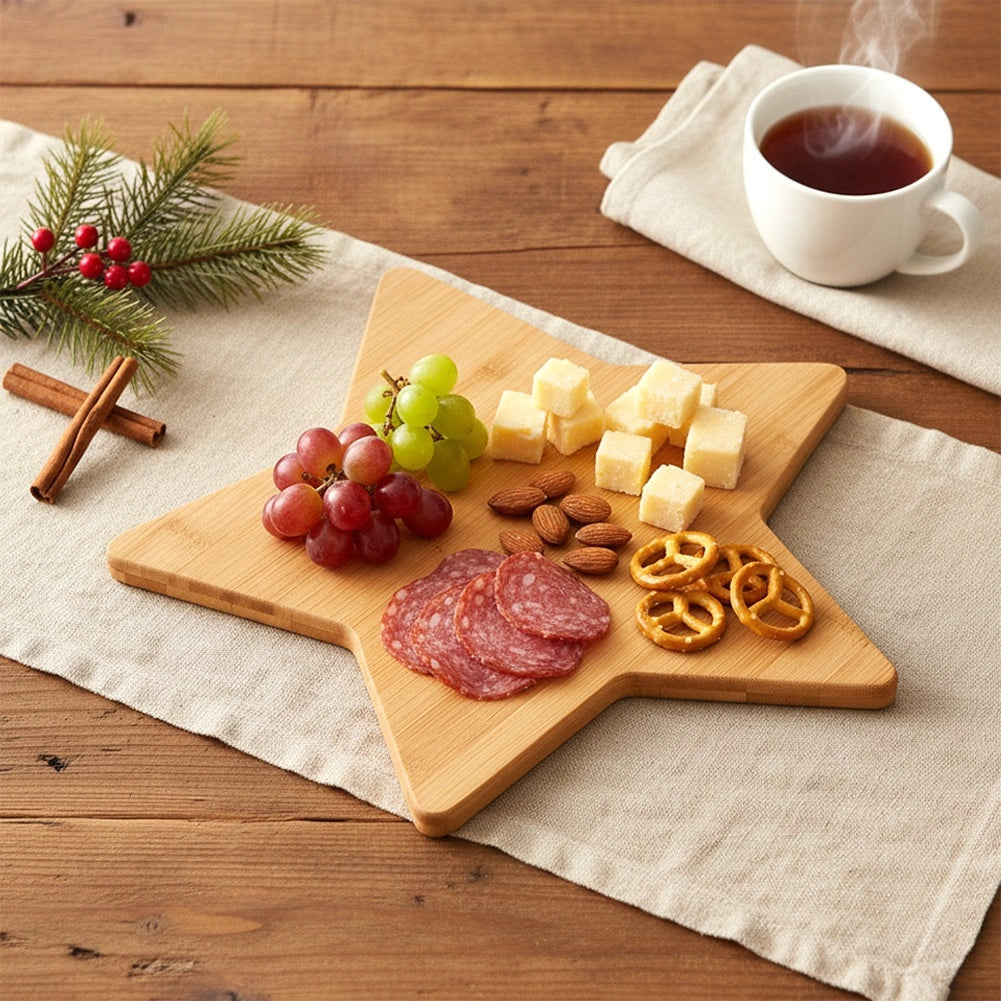 Star-Shaped Bamboo Serving Board, 36 x 36 cm