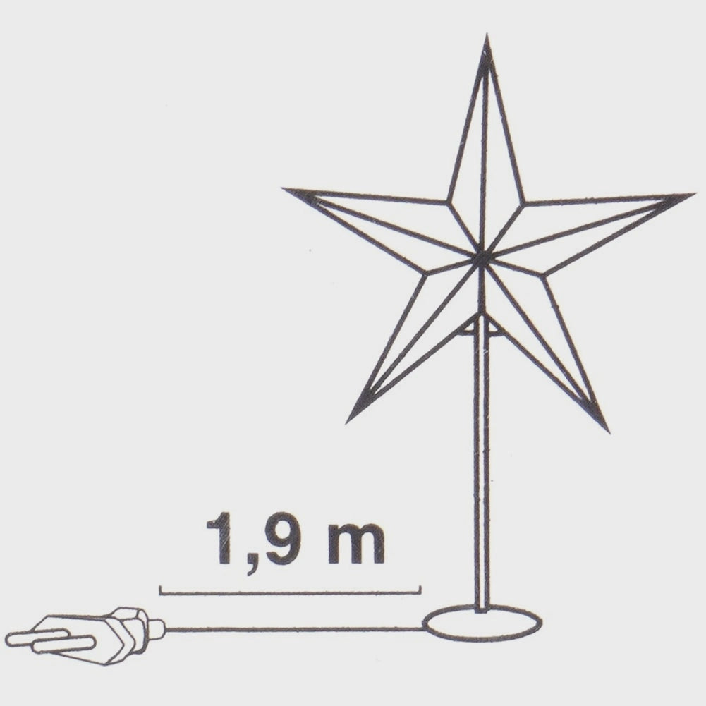 Star-Shaped Paper Table Lamp, 45x65 cm, Metal Base