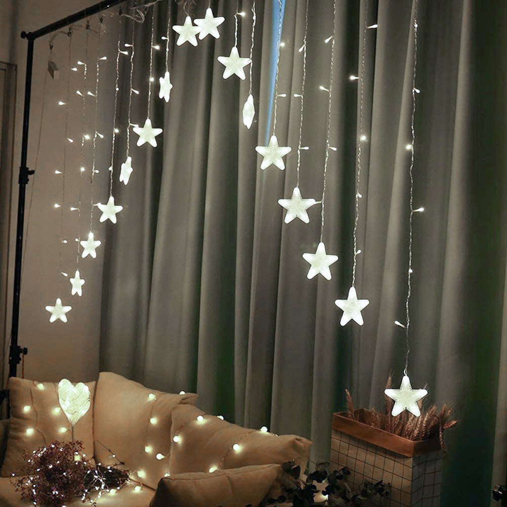 Star lights, Christmas lights, hanging curtain 4m 136 LED