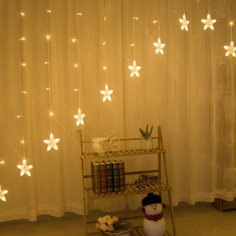 Star lights, Christmas lights, hanging curtain 4m 136 LED