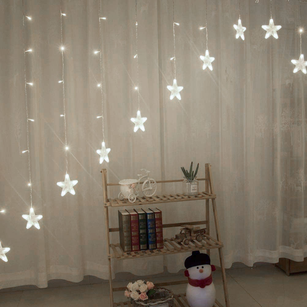 Star lights, Christmas lights, hanging curtain 4m 136 LED